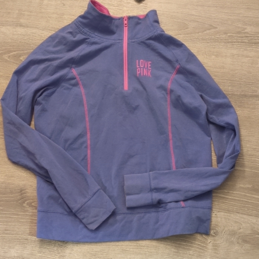 Pink by Victoria's secret 1/2 zip pullover size medium.